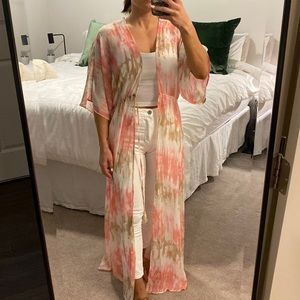 ⚜️ Vici Dolls Aakaa maxi coverup pink tan dress size small